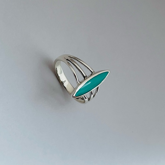 Sterling silver turquoise ring, turquoise ring, silver turquoise ring - Picture 6 of 12